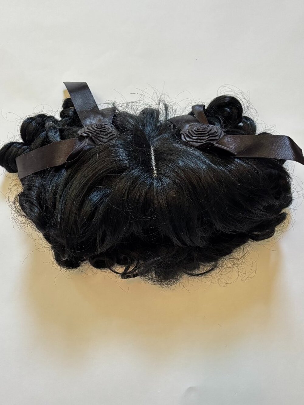 Unbranded Victorian Cosplay Wig Black Ribbon Rosette Curls One Size